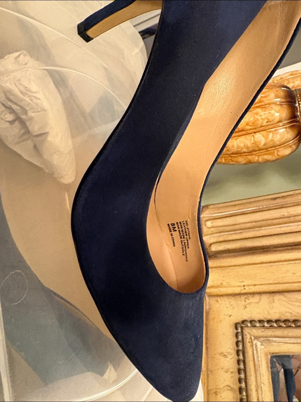 INC International Concepts Navy Suede Stiletto Heel - Picture 4 of 4